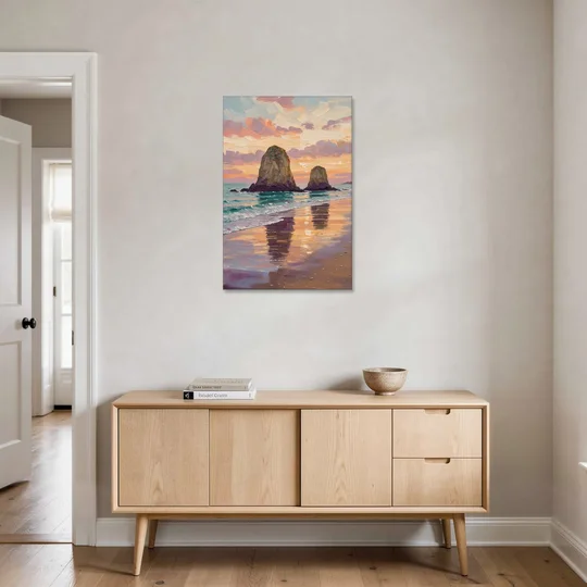 Coastal Sea Stacks at Sunset - Canvas Wall Art - Coffee Table - 24x36