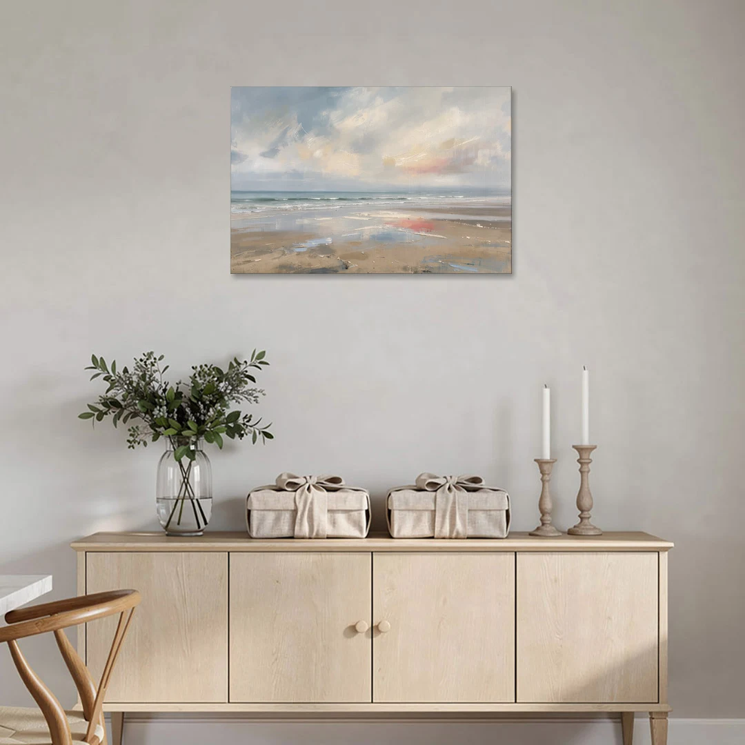 Coastal Wall Art of a Misty Low Tide Shore - Canvas Wall Art - Coffee Table - 36x24