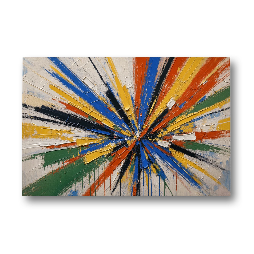 Cobalt Starburst Statement for the Living Room - Canvas Wall Art - Front