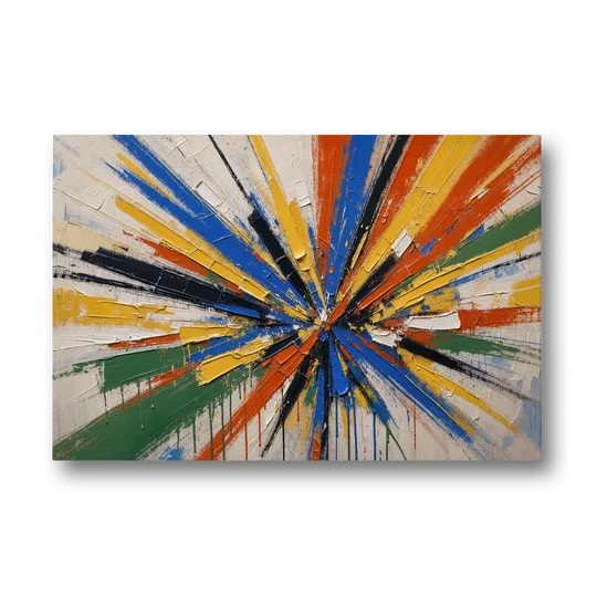 Cobalt Starburst Statement for the Living Room - Canvas Wall Art - Front