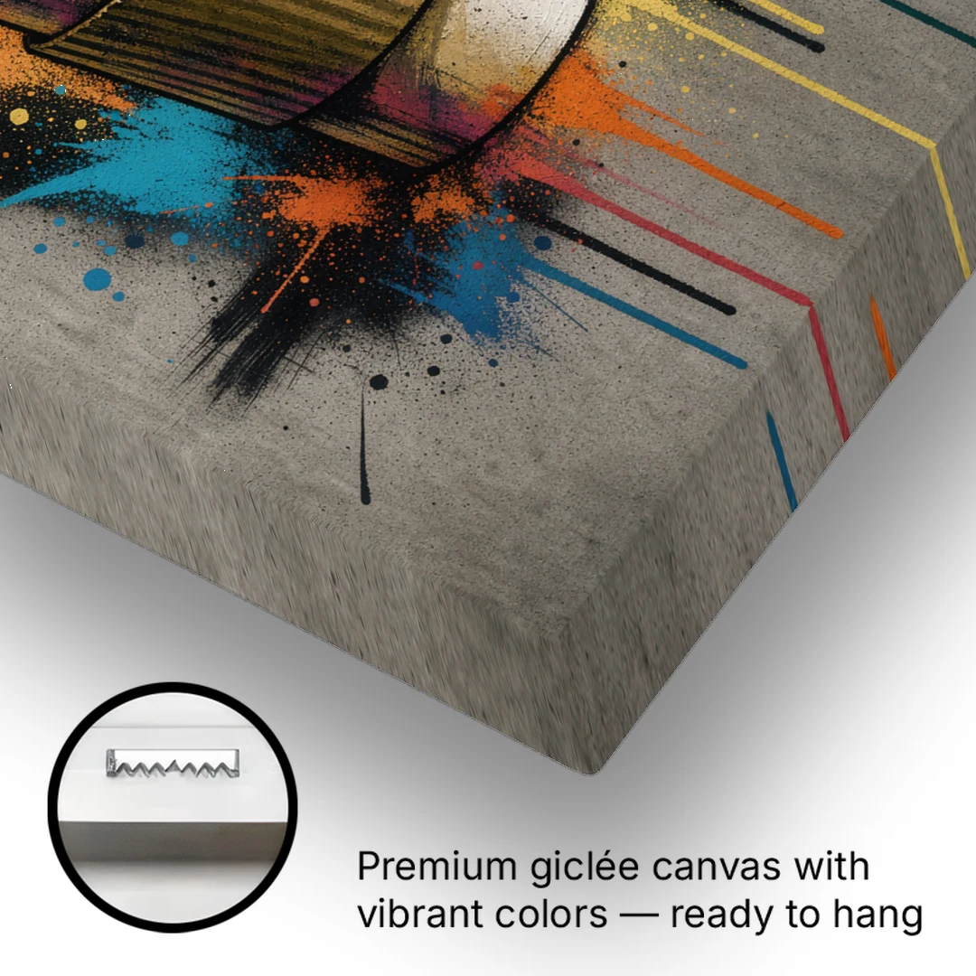 Coffee Art Prints Takeaway Cup in Spray Paint - Canvas Wall Art - Gallery Wrap Corner