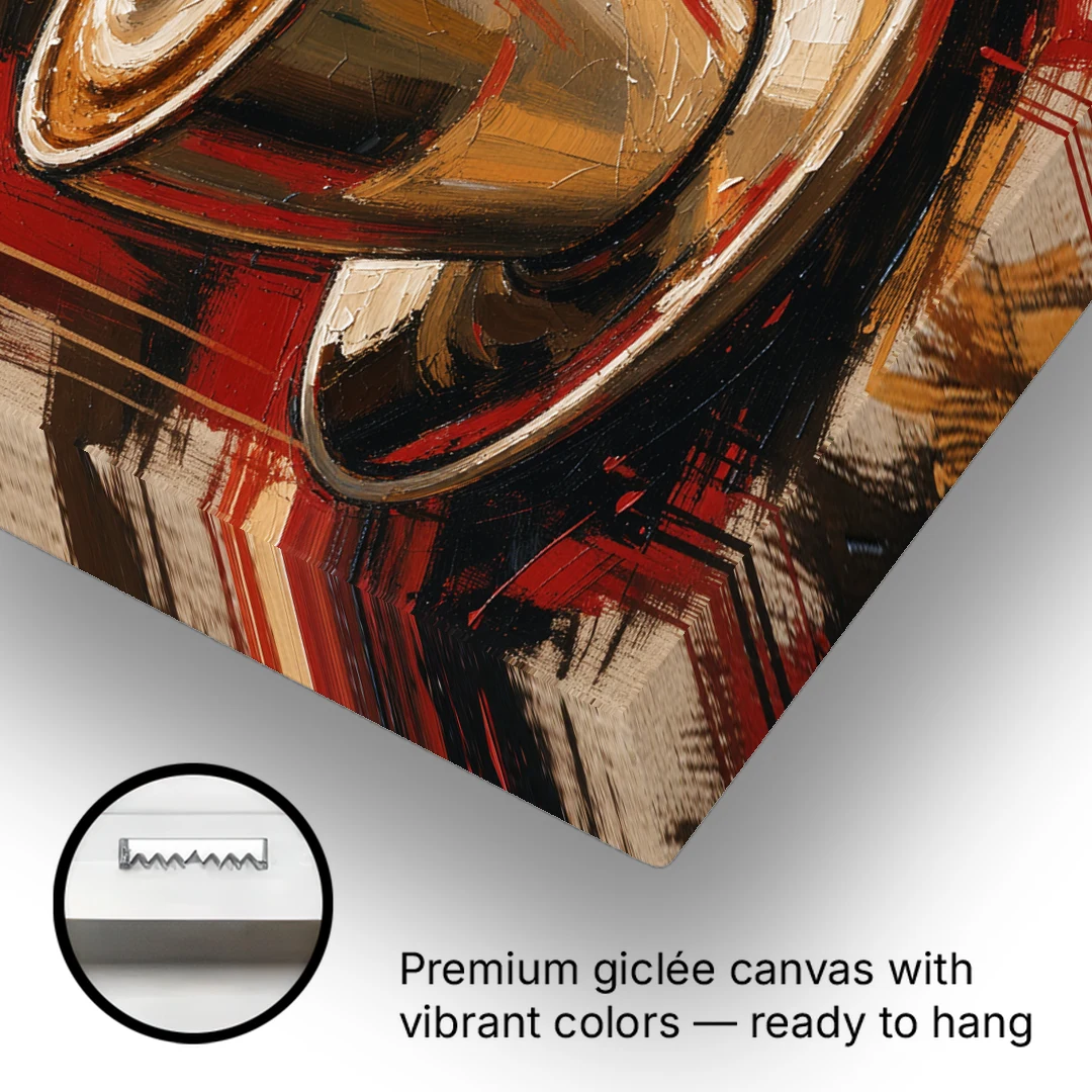 Coffee Station Decor with a Crimson Cappuccino - Canvas Wall Art - Gallery Wrap Corner