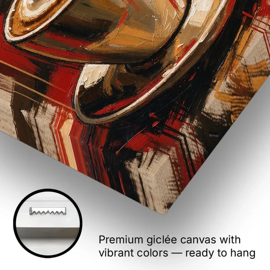 Coffee Station Decor with a Crimson Cappuccino - Canvas Wall Art - Gallery Wrap Corner