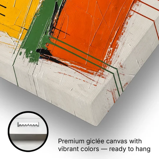 Color Block Turf Green Slash with Black Drips - Canvas Wall Art - Gallery Wrap Corner