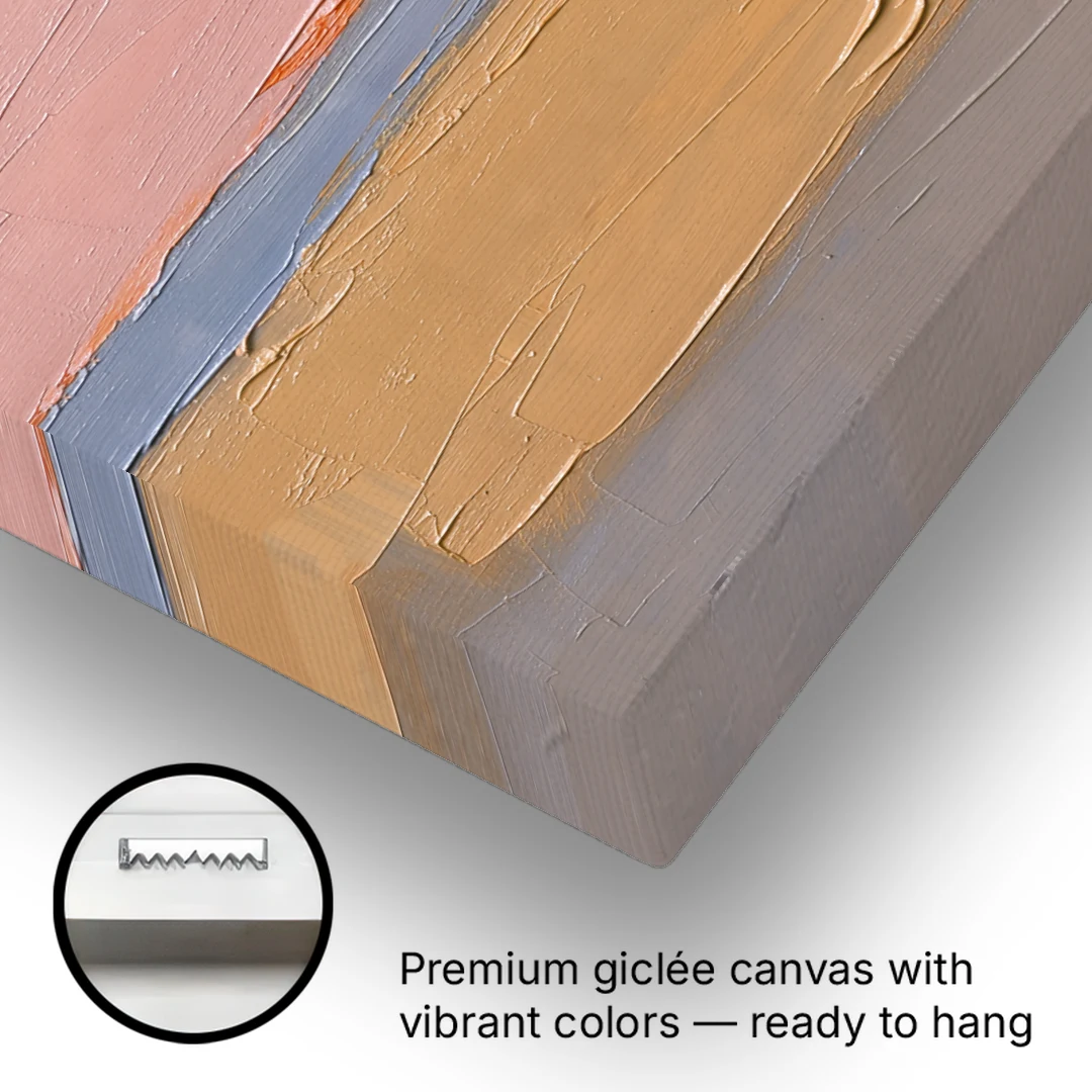 Color Field Abstract Painting in Blush and Ochre - Canvas Wall Art - Gallery Wrap Corner