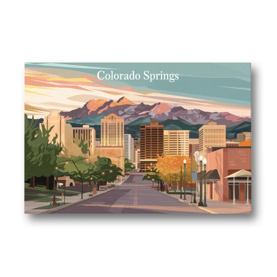 Colorado Springs Downtown Charm - Canvas Wall Art - Front