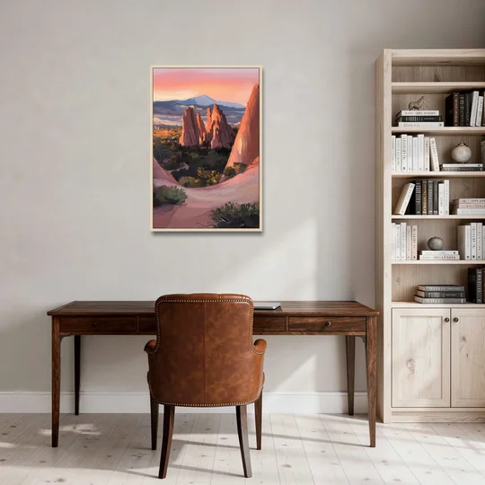 Colorado Springs Garden of the Gods - Oak Framed Canvas Wall Art - Office - 24x36