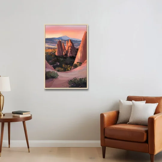 Colorado Springs Garden of the Gods - Oak Framed Canvas Wall Art - Sofa - 24x36
