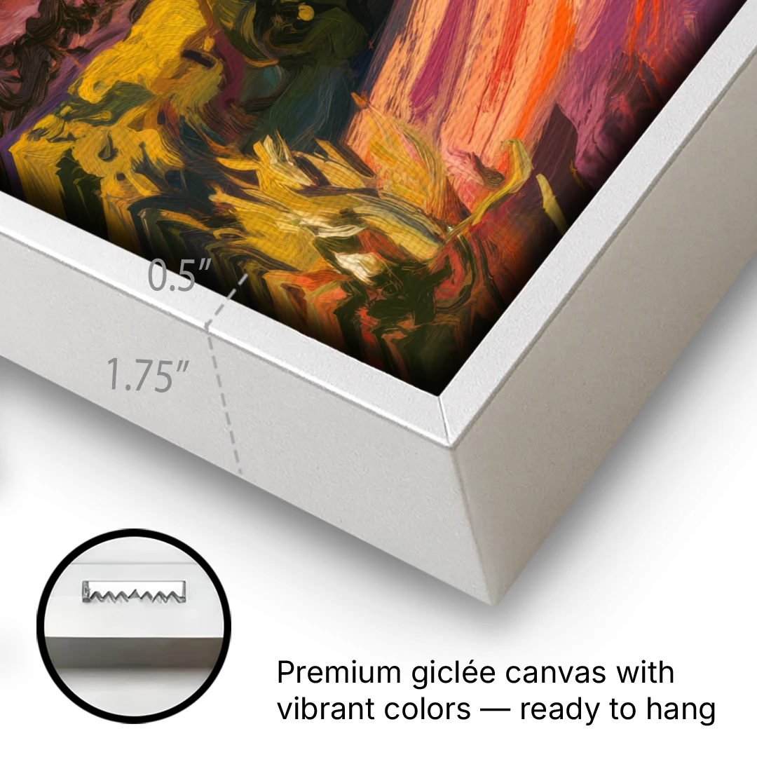 Colorado Springs Mountain View - White Framed Canvas Wall Art - Gallery Wrap Corner