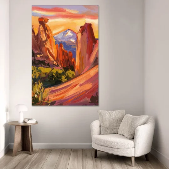 Colorado Springs Mountain View - Canvas Wall Art - Sofa - 40x60