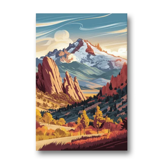 Colorado Springs Pikes Peak Panorama - Canvas Wall Art - Front