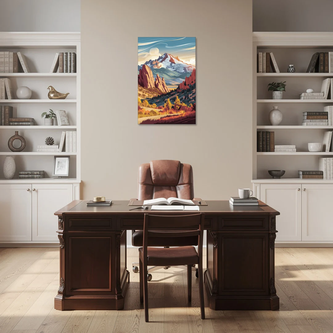 Colorado Springs Pikes Peak Panorama - Canvas Wall Art - Office - 24x36