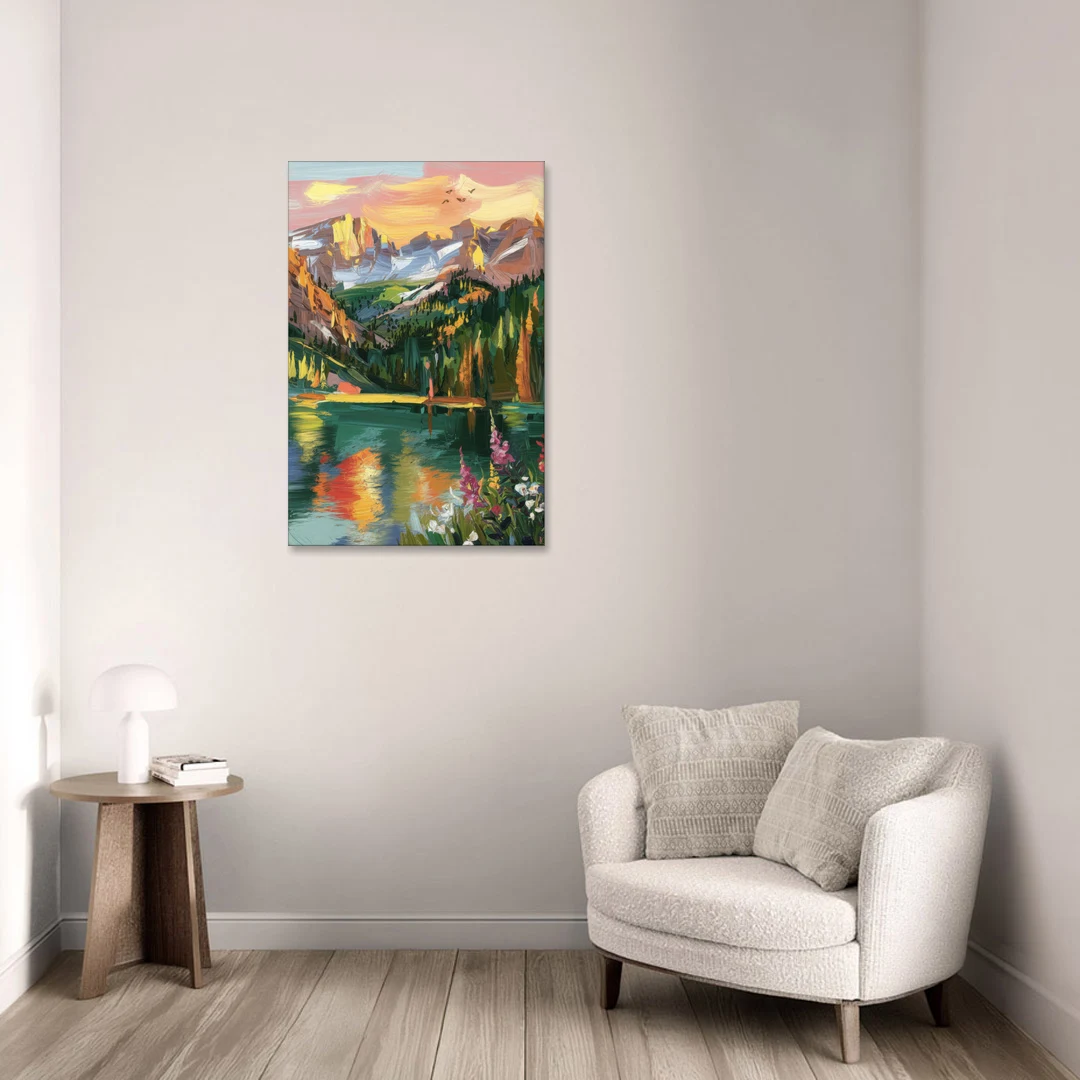 Colorado Springs Rocky Mountain Beauty - Canvas Wall Art - Sofa - 24x36