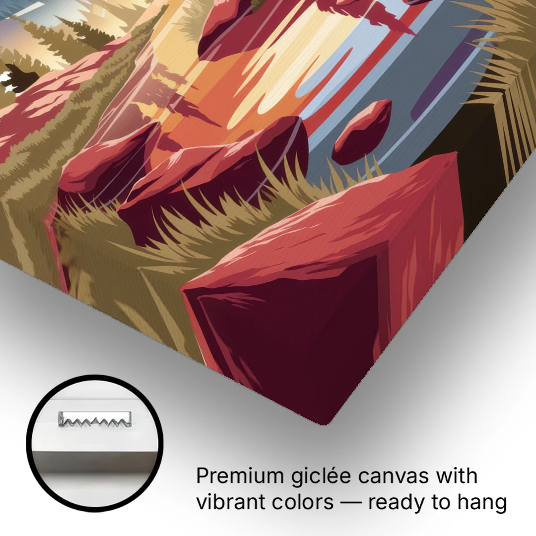 Colorado Springs Sunrise Over Peaks - Canvas Wall Art - Gallery Wrap Corner