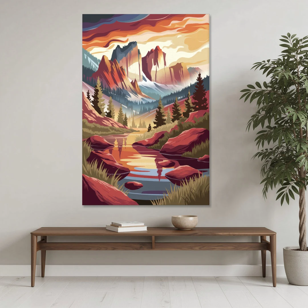 Colorado Springs Sunrise Over Peaks - Canvas Wall Art - Coffee Table - 40x60