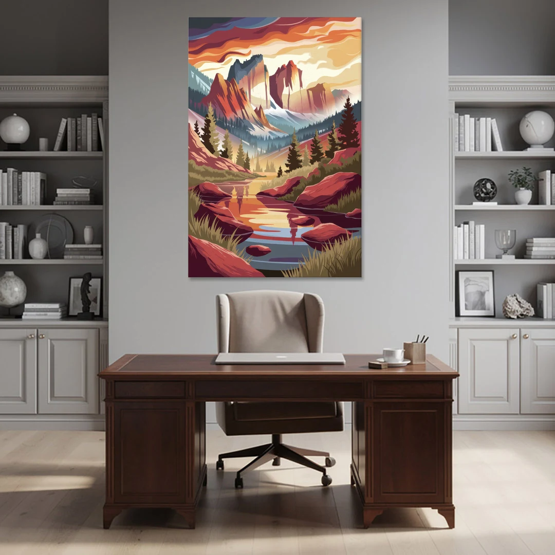 Colorado Springs Sunrise Over Peaks - Canvas Wall Art - Office - 40x60