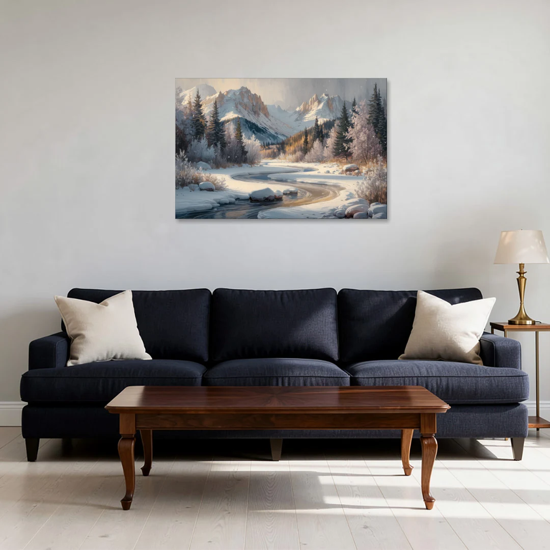 Colorado Springs Winter Wonderland - Canvas Wall Art - Sofa - 36x24