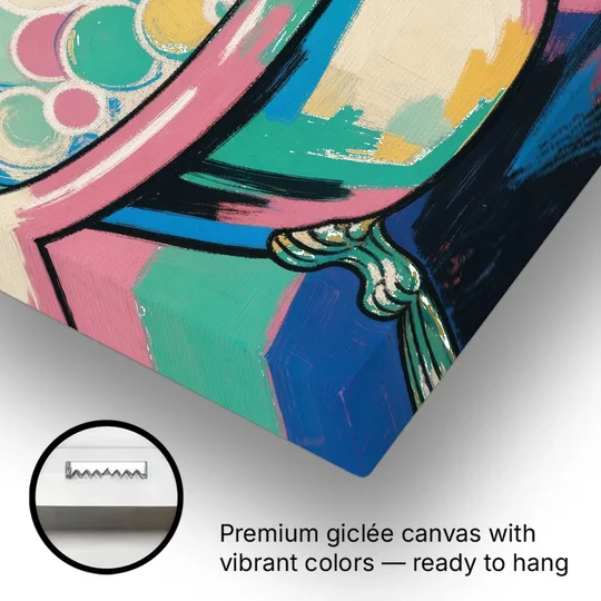 Colorful Bathroom Wall Art with Towering Bubbles - Canvas Wall Art - Gallery Wrap Corner
