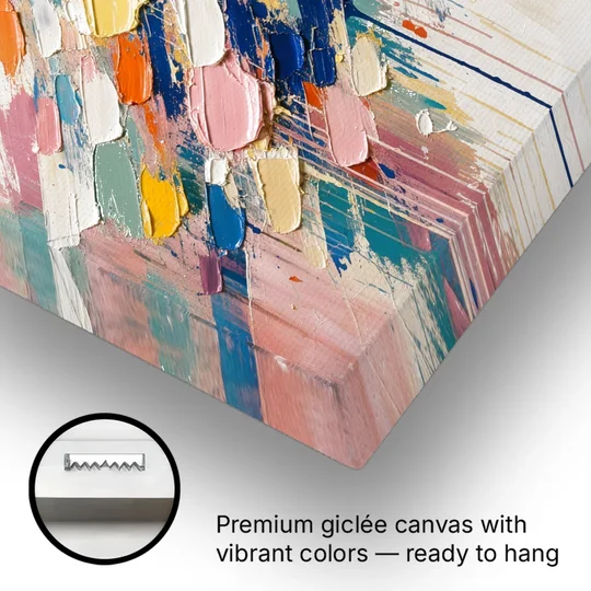 Colorful Canvas Wall Art of Confetti Strokes in Flight - Canvas Wall Art - Gallery Wrap Corner