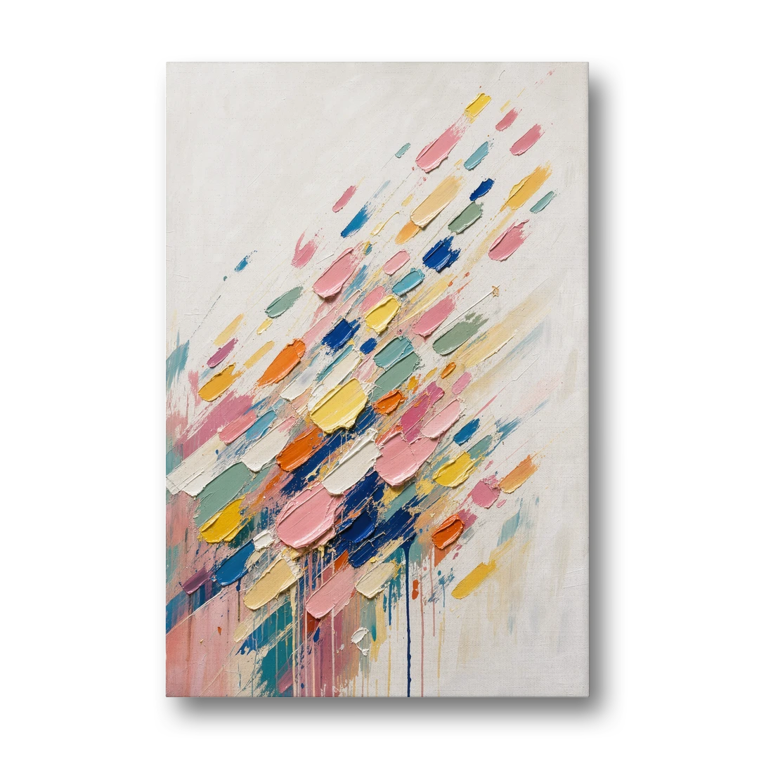 Colorful Canvas Wall Art of Confetti Strokes in Flight - Canvas Wall Art - Front