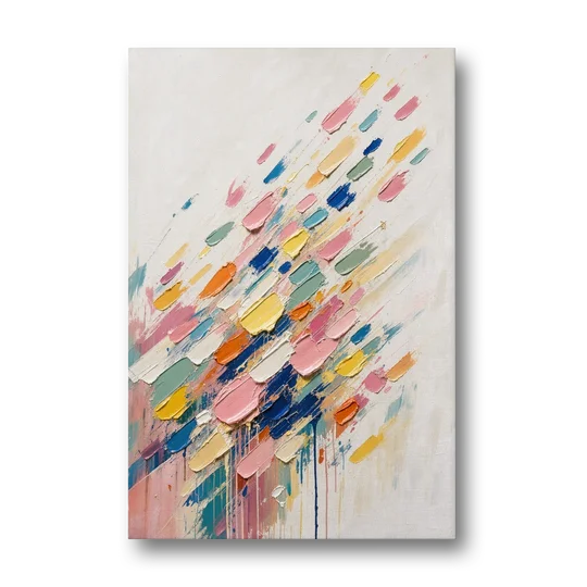 Colorful Canvas Wall Art of Confetti Strokes in Flight - Canvas Wall Art - Front