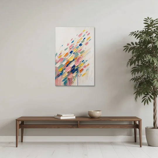 Colorful Canvas Wall Art of Confetti Strokes in Flight - Canvas Wall Art - Coffee Table - 24x36