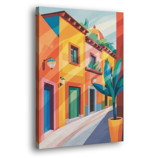 Colorful Centro Streets - Canvas Wall Art - Side