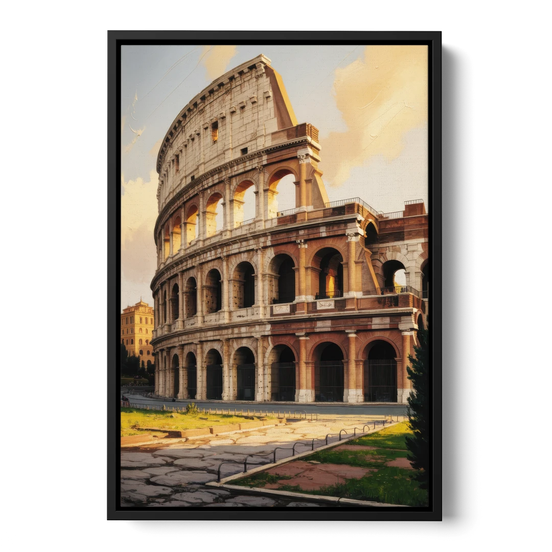 Colosseum Majesty - Black Framed Canvas Wall Art - Front
