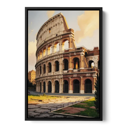 Colosseum Majesty - Black Framed Canvas Wall Art - Front