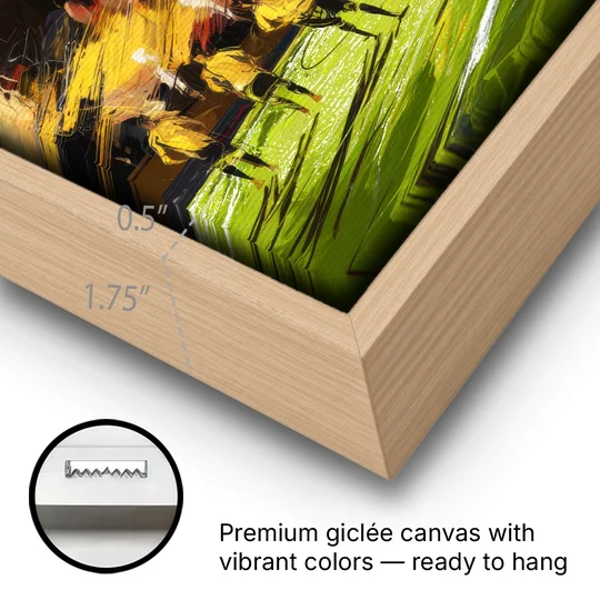 Columbus Crew Soccer Spirit - Oak Framed Canvas Wall Art - Gallery Wrap Corner