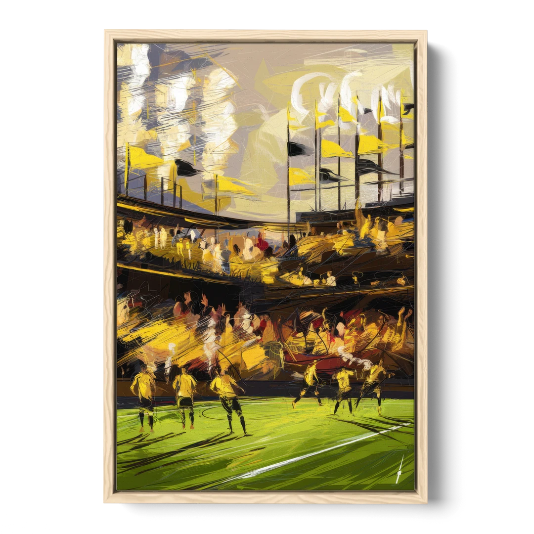 Columbus Crew Soccer Spirit - Oak Framed Canvas Wall Art - Front