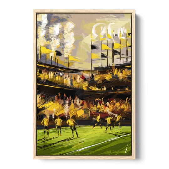 Columbus Crew Soccer Spirit - Oak Framed Canvas Wall Art - Front
