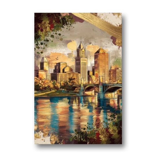Columbus Historic Landmarks - Canvas Wall Art - Front