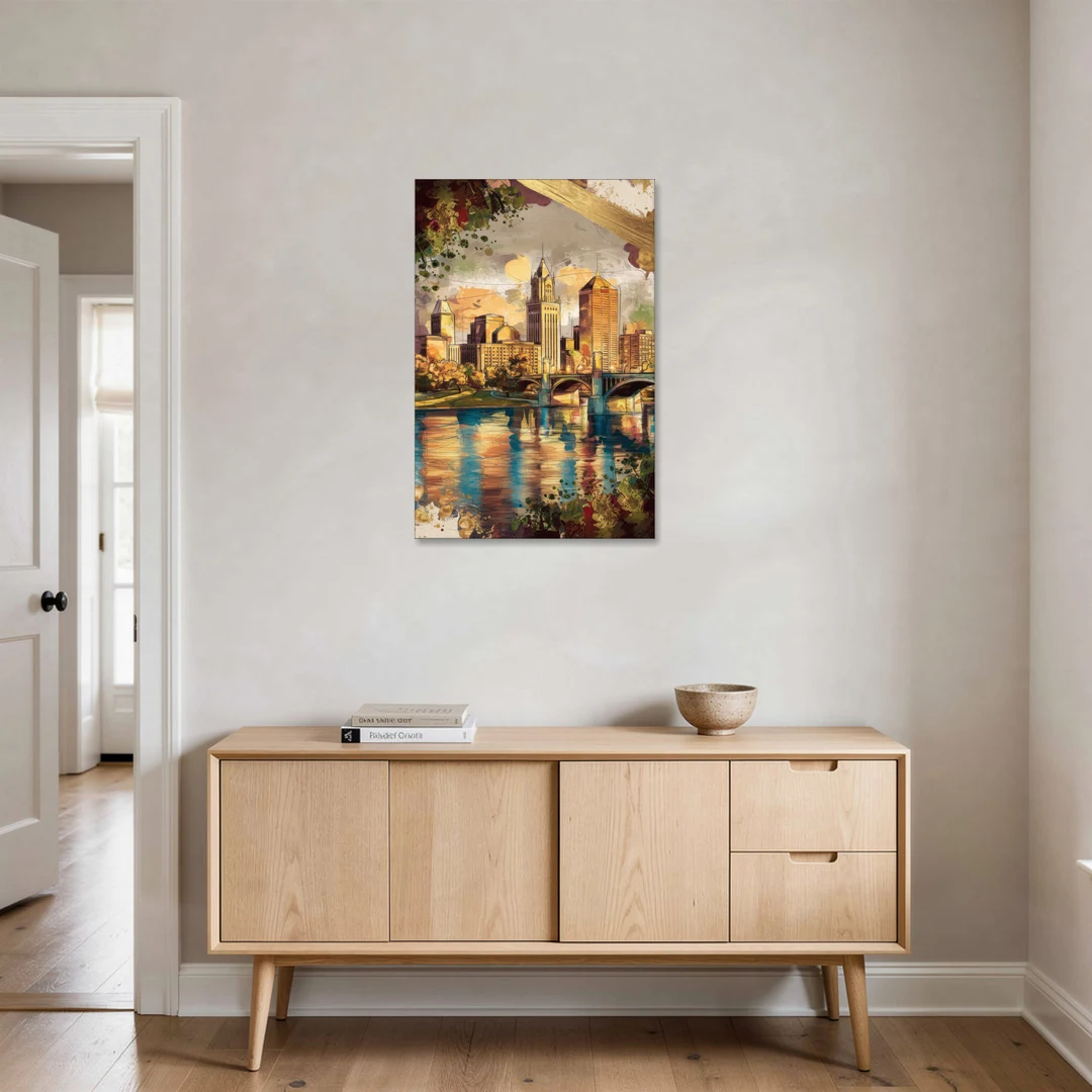 Columbus Historic Landmarks - Canvas Wall Art - Coffee Table - 24x36