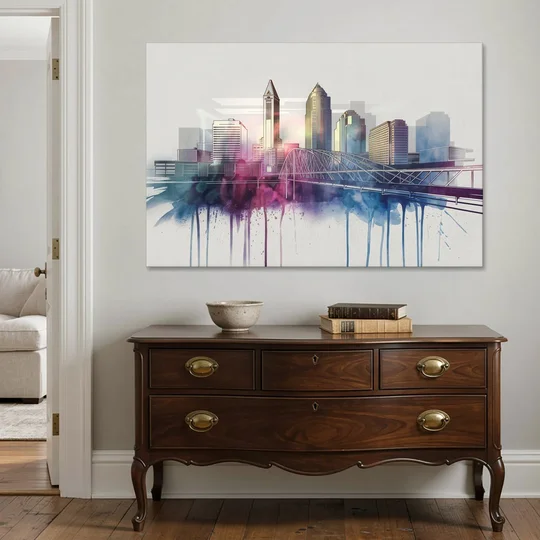 Columbus Ohio Skyline - Canvas Wall Art - Coffee Table - 60x40