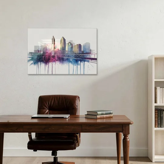 Columbus Ohio Skyline - Canvas Wall Art - Office - 36x24