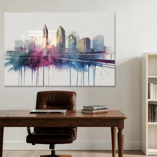 Columbus Ohio Skyline - Canvas Wall Art - Office - 60x40