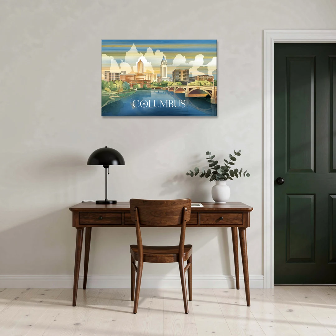 Columbus Urban Charm - Canvas Wall Art - Office - 36x24