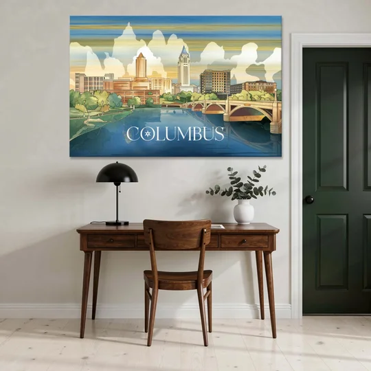 Columbus Urban Charm - Canvas Wall Art - Office - 60x40