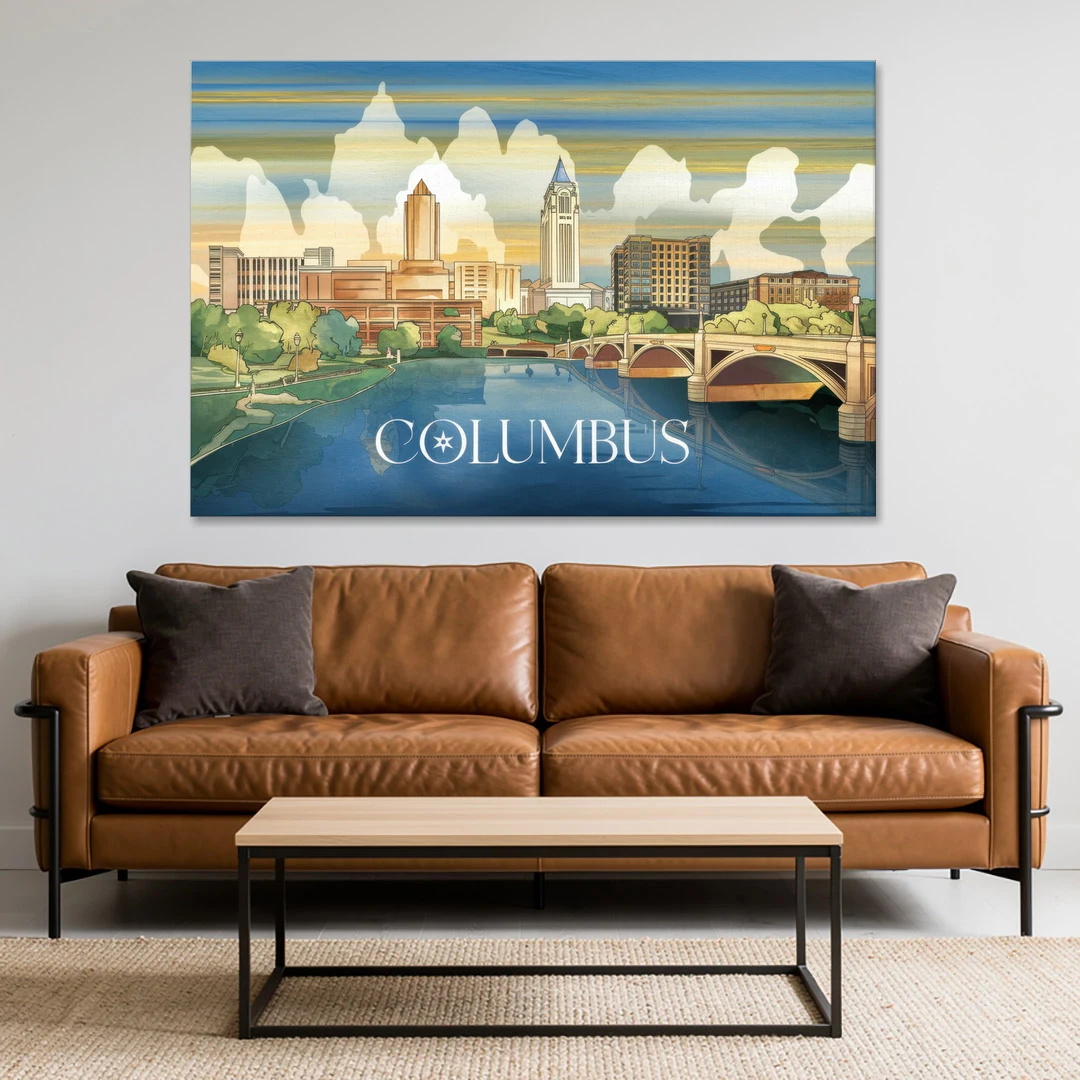 Columbus Urban Charm - Canvas Wall Art - Sofa - 60x40