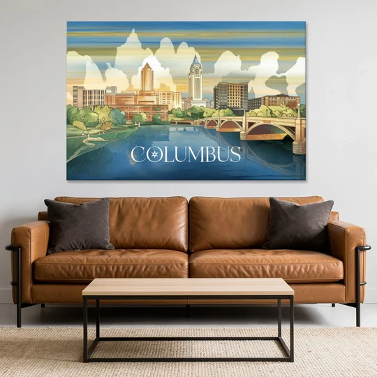 Columbus Urban Charm - Canvas Wall Art - Sofa - 60x40