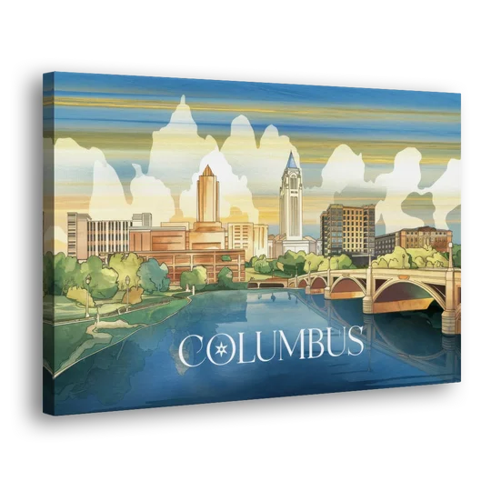 Columbus Urban Charm - Canvas Wall Art - Side