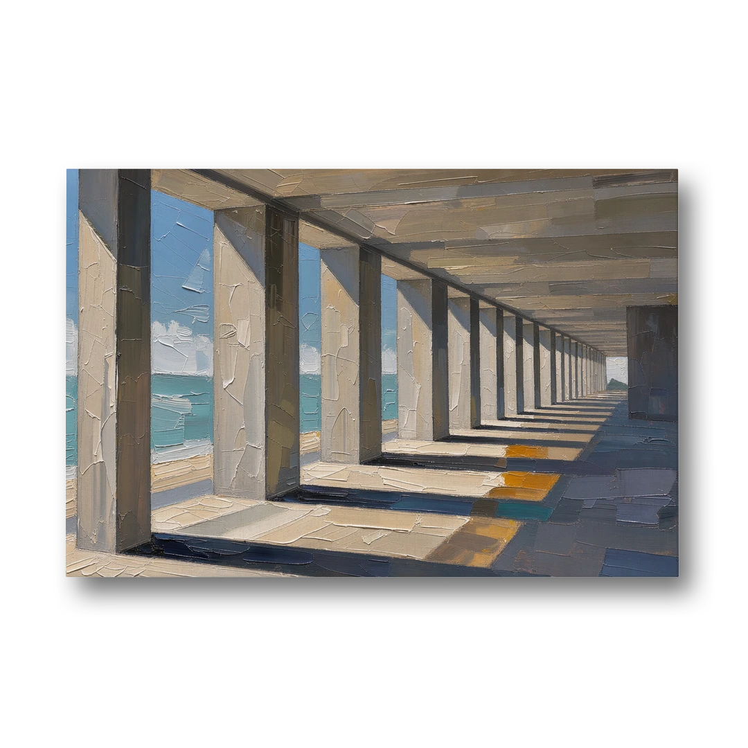 Conference Room Wall Art of a Seaside Colonnade - Canvas Wall Art - Front