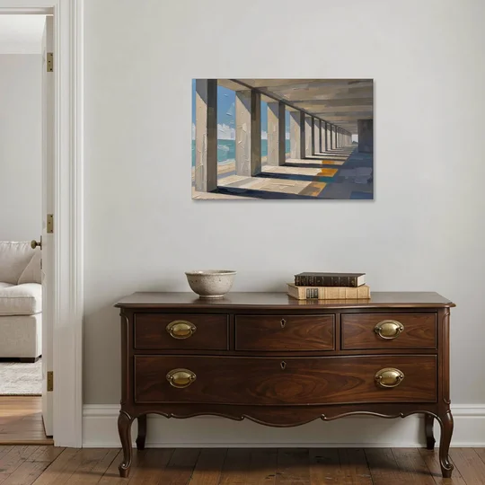 Conference Room Wall Art of a Seaside Colonnade - Canvas Wall Art - Coffee Table - 36x24