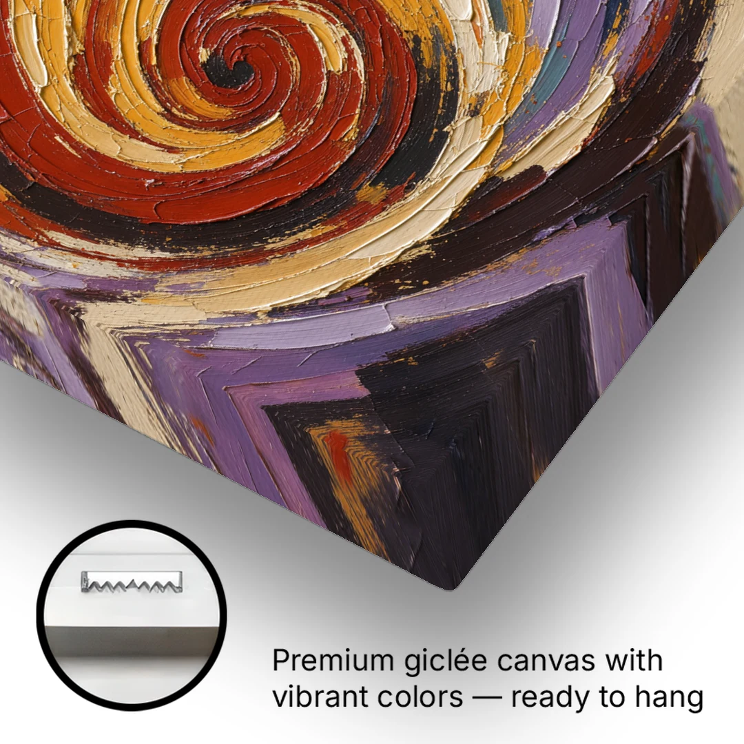 Contemporary Abstract Crimson Vortex - Canvas Wall Art - Gallery Wrap Corner
