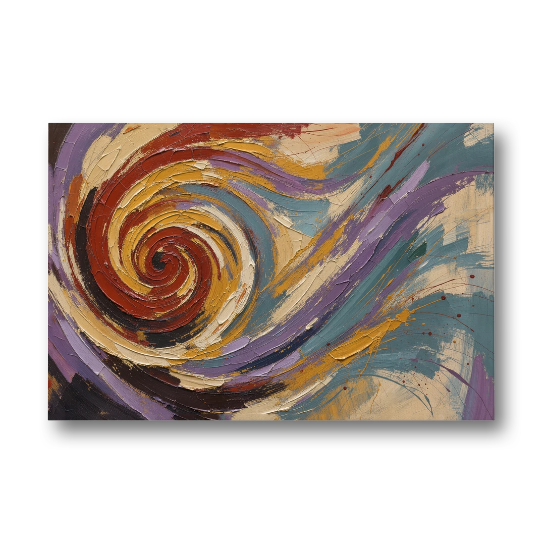 Contemporary Abstract Crimson Vortex - Canvas Wall Art - Front