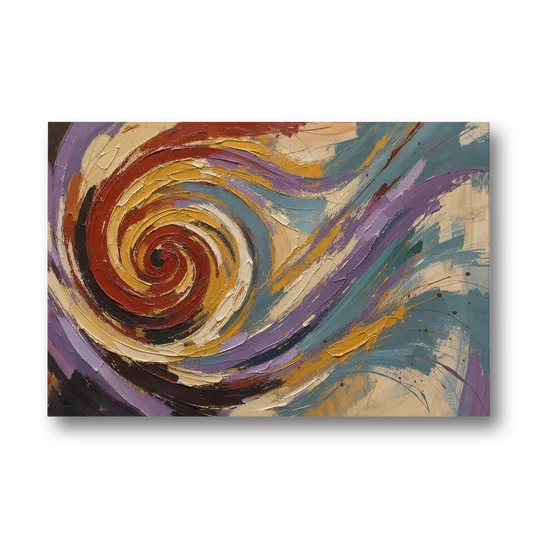 Contemporary Abstract Crimson Vortex - Canvas Wall Art - Front