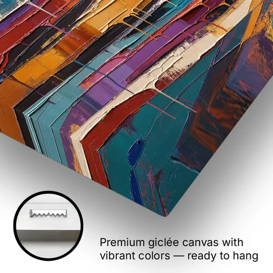 Contemporary Abstract Painting of Canyon Strata - Canvas Wall Art - Gallery Wrap Corner