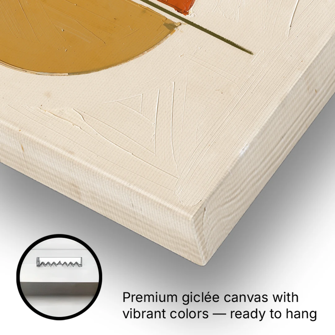 Contemporary Geometric Painting of a Divided Circle - Canvas Wall Art - Gallery Wrap Corner