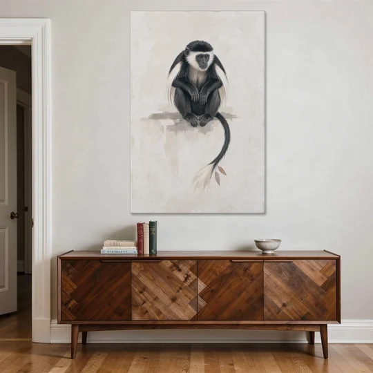 Contemporary Nursery Wall Art with a Colobus Monkey - Canvas Wall Art - Coffee Table - 40x60